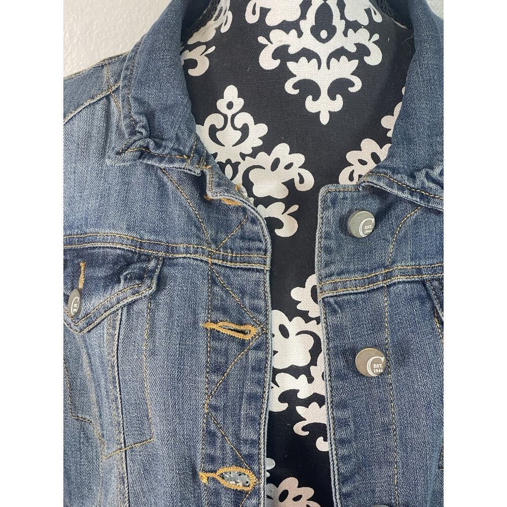 EST 1946 Denim distressed blue jean jacket 18 to 20 W Vintage - Picture 2 of 9